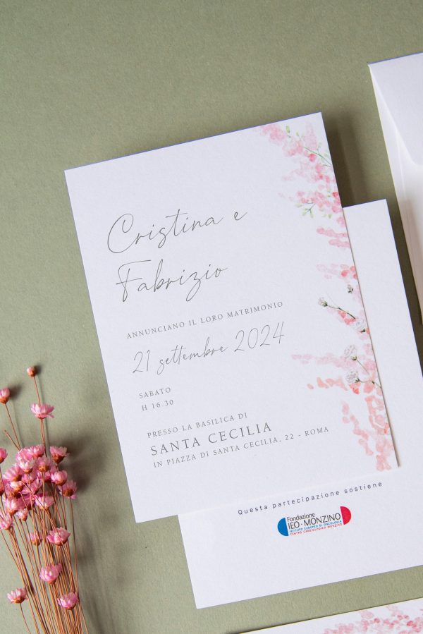 Partecipazione semplice linea fiorita - immagine 3