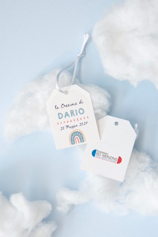 Cartoncino/tag linea Rainbow Blu