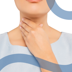 Immagine donna che si tocca la tiroide