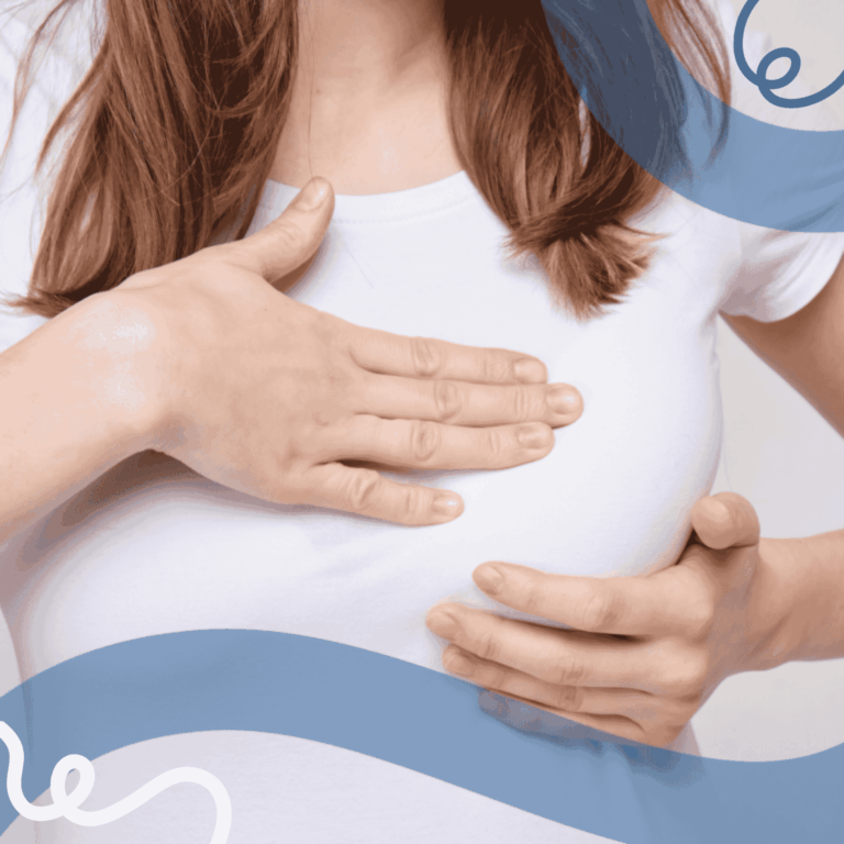 Immagine di una donna che effettua l'autopalpazione per il tumore al seno
