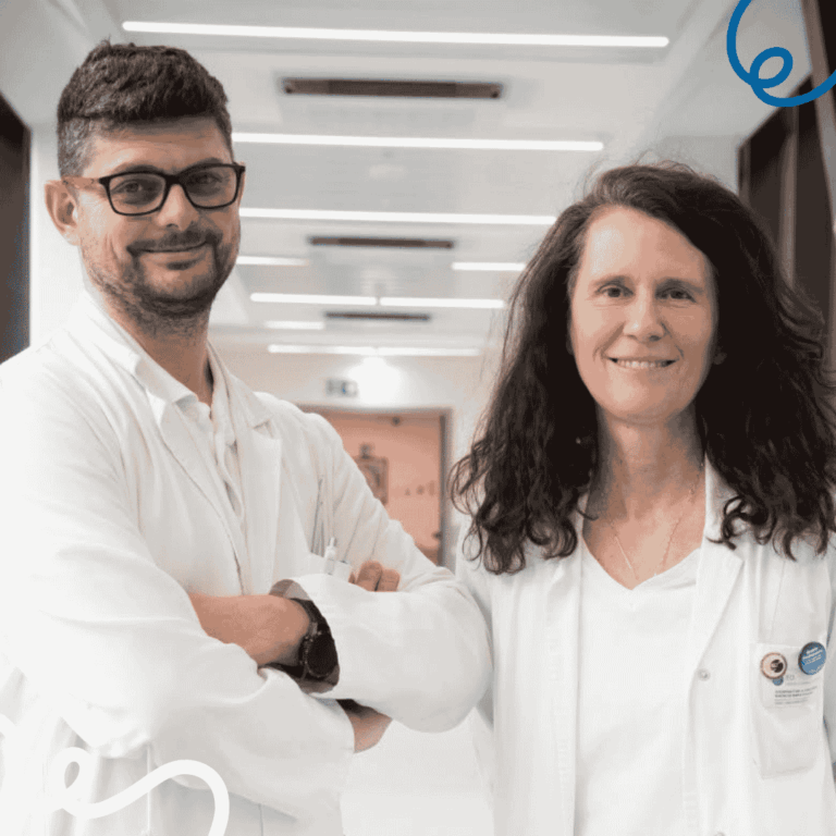 Immagine Dott.ssa Maria Claudia Simoncini, coordinatrice dell’Unità di fisioterapia e del Dott. Fabio Sandrin, fisioterapista specializzato dell'Istituto Europeo di Oncologia